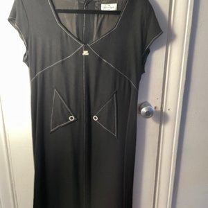 French Vintage 1960s Courreges Black and White dress